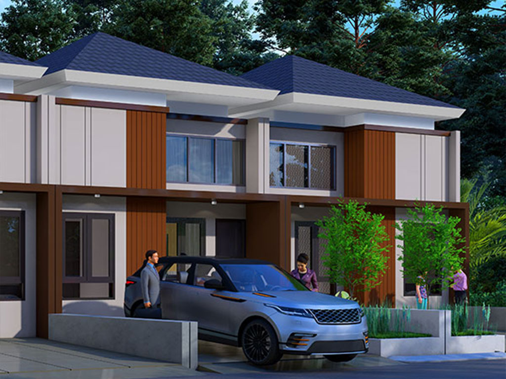 Rumah cluster Foresta dengan carport