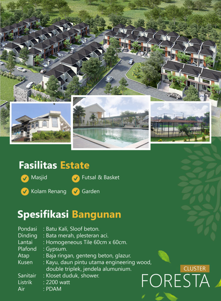 Kawasan dan fasilitas Kristal Garden Residence: clubhouse, kolam renang, lapangan