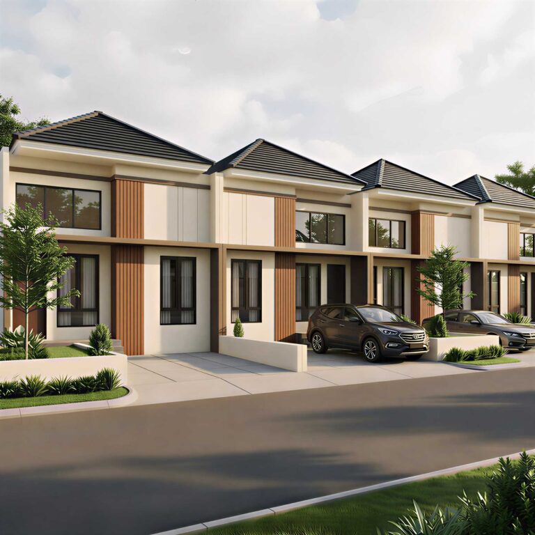 Deretan rumah cluster Kristal Garden Residence